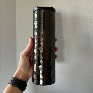 Starbucks hammered design dark grey reflective tumbler 16 oz